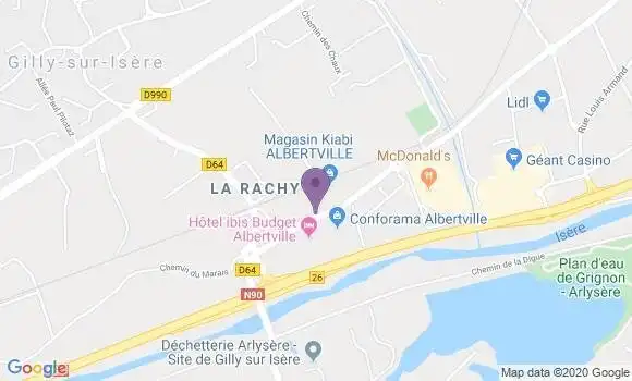 Localisation Banque Populaire Agence de Gilly sur Isère