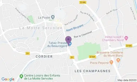 Localisation Banque Populaire Agence de La Motte Servolex