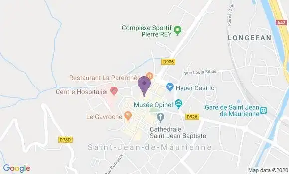 Localisation Banque Populaire Agence de Saint Jean de Maurienne