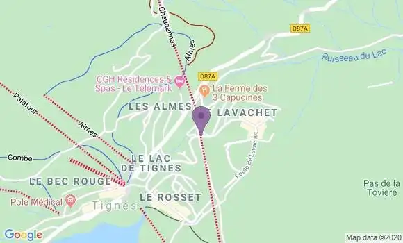 Localisation Banque Populaire Agence de Tignes