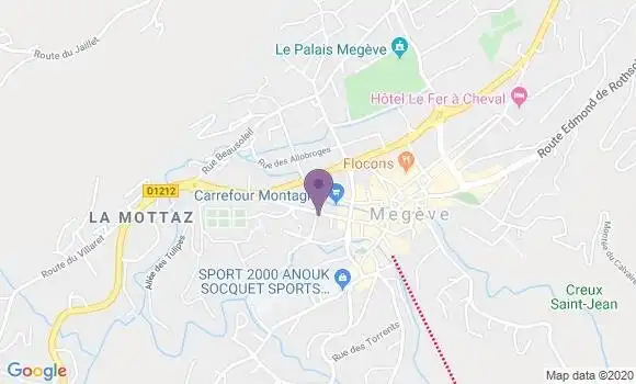 Localisation Banque Populaire Agence de Megève