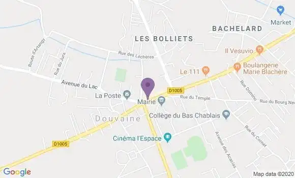 Localisation Banque Populaire Agence de Douvaine