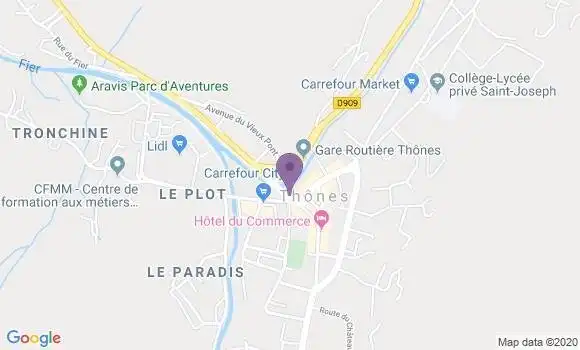 Localisation Banque Populaire Agence de Thônes