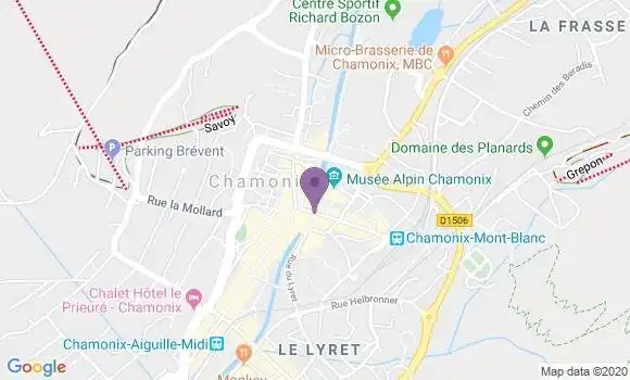 Localisation Banque Populaire Agence de Chamonix Mont Blanc