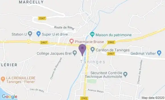 Localisation Banque Populaire Agence de Taninges