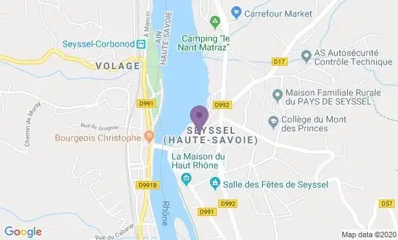 Localisation Banque Populaire Agence de Seyssel