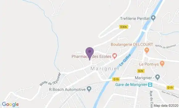 Localisation Banque Populaire Agence de Marignier