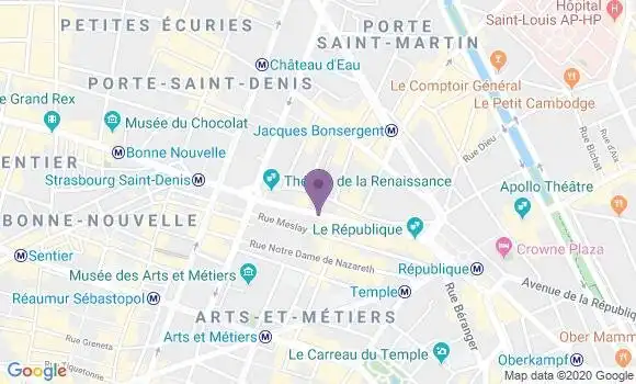 Localisation Banque Populaire Agence de Paris Saint Martin