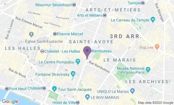 Localisation Banque Populaire Agence de Paris Rambuteau