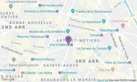Localisation Banque Populaire Agence de Paris Turbigo