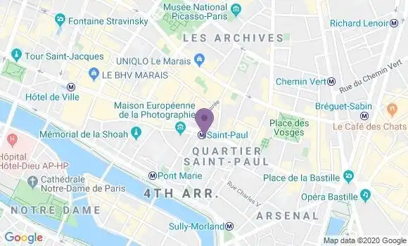 Localisation Banque Populaire Agence de Paris Saint Paul