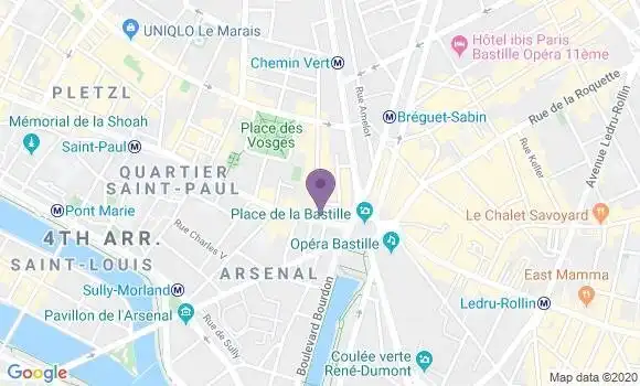 Localisation Banque Populaire Agence de Paris Bastille