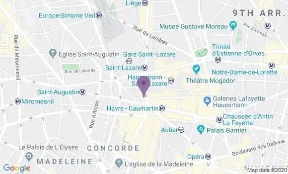 Localisation Banque Populaire Agence de Paris Saint Lazare