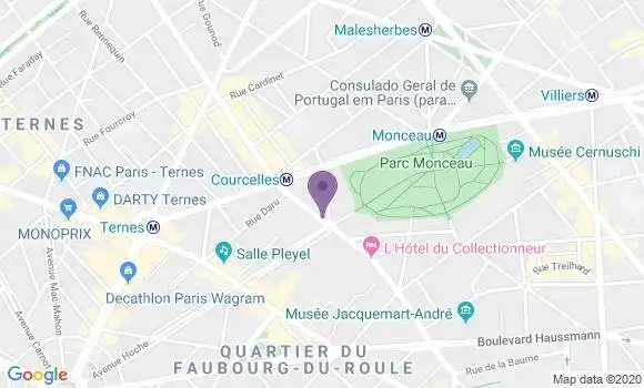 Localisation Banque Populaire Agence de Paris Courcelles