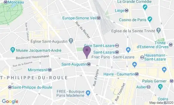 Localisation Banque Populaire Agence de Paris la Pépinière