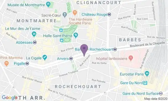Localisation Banque Populaire Agence de Paris Rochechouart