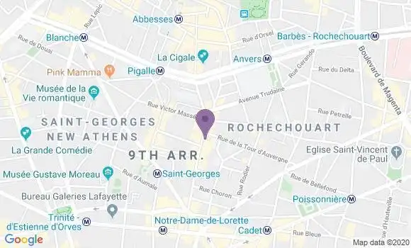 Localisation Banque Populaire Agence de Paris Trudaine