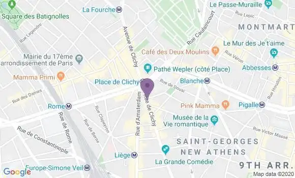 Localisation Banque Populaire Agence de Paris Place de Clichy