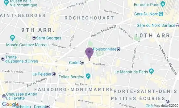 Localisation Banque Populaire Agence de Paris la Fayette