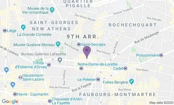 Localisation Banque Populaire Agence de Paris Châteaudun