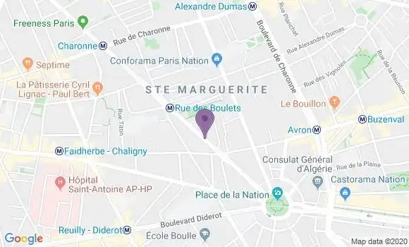 Localisation Banque Populaire Agence de Paris Nation