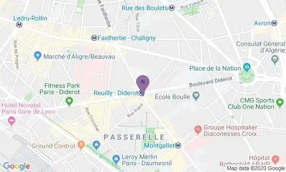 Localisation Banque Populaire Agence de Paris Reuilly Diderot