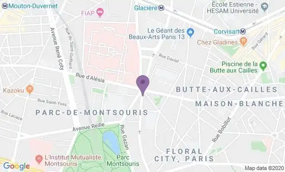 Localisation Banque Populaire Agence de Paris Montsouris