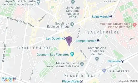 Localisation Banque Populaire Agence de Paris Gobelins