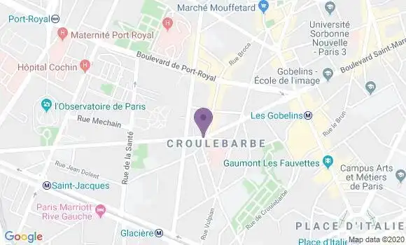Localisation Banque Populaire Agence de Paris Arago
