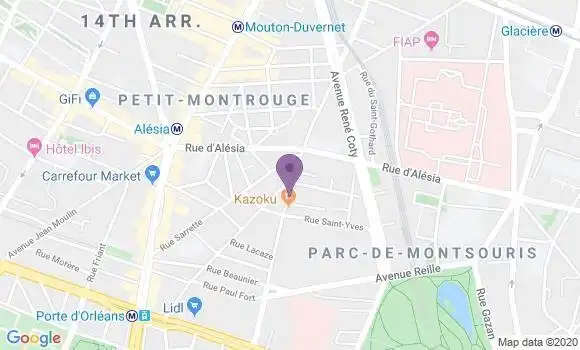 Localisation Banque Populaire Agence de Paris Alésia