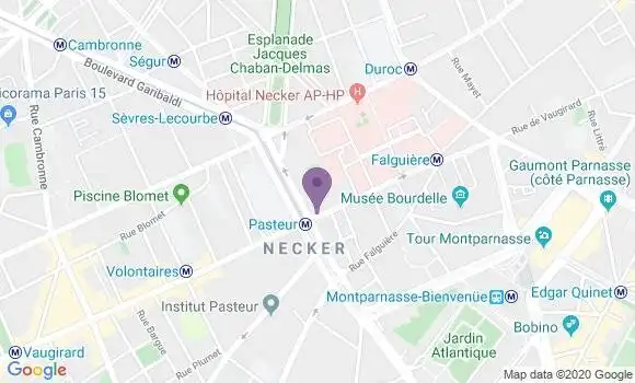 Localisation Banque Populaire Agence de Paris Pasteur