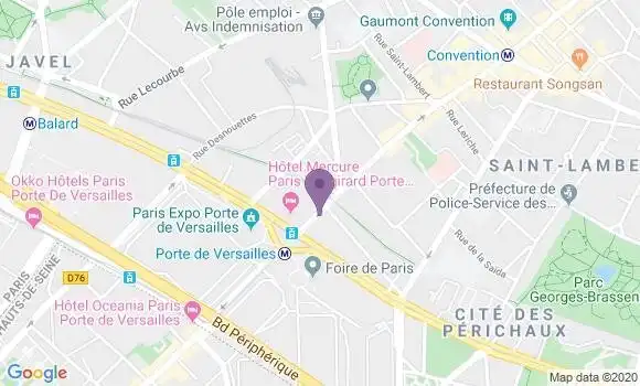 Localisation Banque Populaire Agence de Paris Porte de Versailles