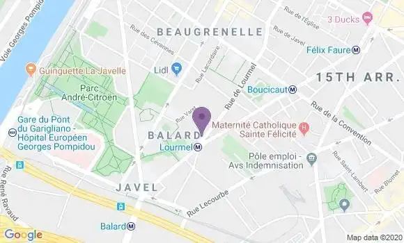 Localisation Banque Populaire Agence de Paris Lourmel