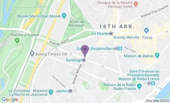 Localisation Banque Populaire Agence de Paris Mozart
