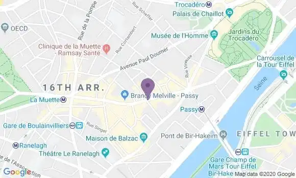 Localisation Banque Populaire Agence de Paris Passy