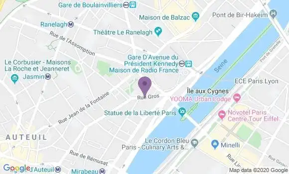 Localisation Banque Populaire Agence de Paris Mirabeau