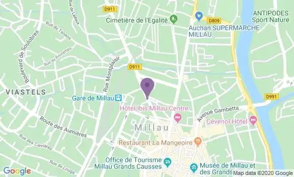 Localisation Société Générale Agence de Millau