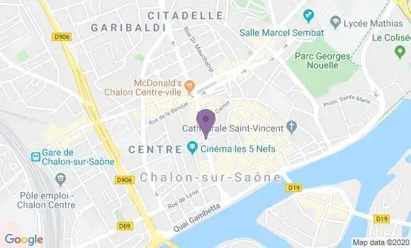 Localisation LCL Agence de Châlon sur Saône