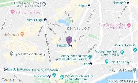 Localisation Banque Populaire Agence de Paris Kléber