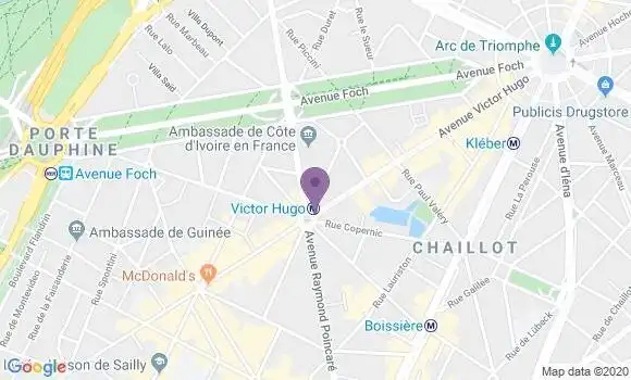 Localisation Banque Populaire Agence de Paris Victor Hugo