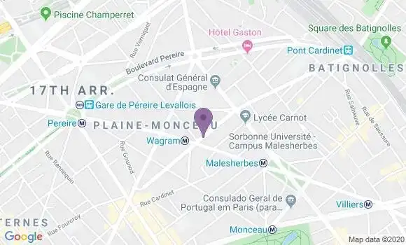 Localisation Banque Populaire Agence de Paris Wagram