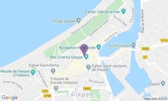 Localisation Banque Populaire Agence de Dieppe