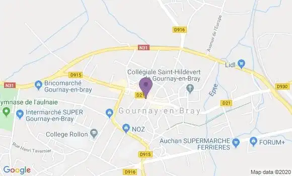 Localisation Banque Populaire Agence de Gournay en Bray