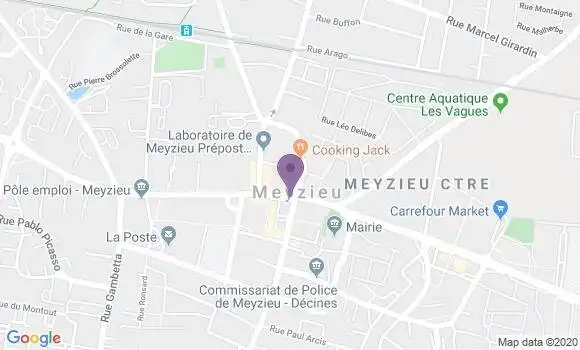 Localisation LCL Agence de Meyzieu