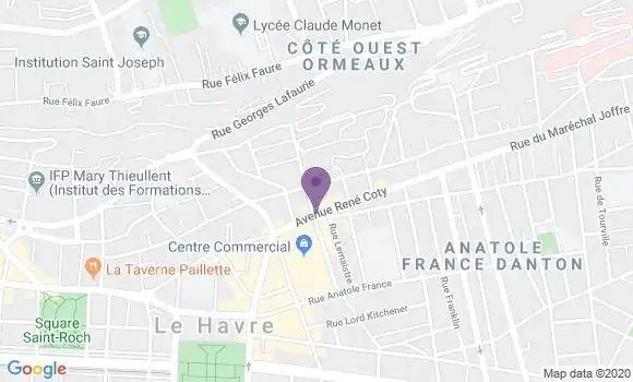 Localisation Banque Populaire Agence de Le Havre Coty