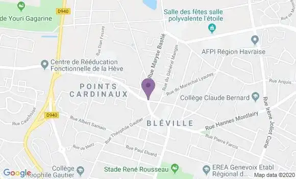 Localisation Banque Populaire Agence de Le Havre Bleville