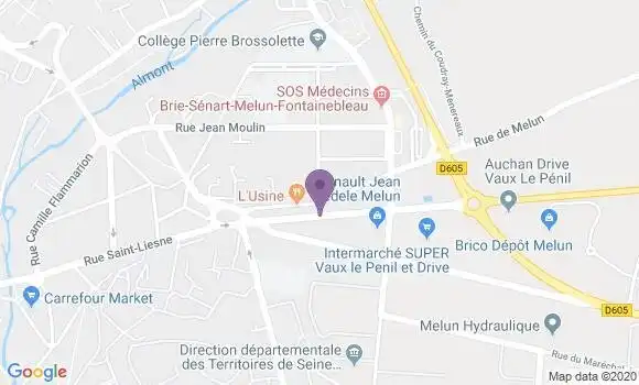 Localisation Banque Populaire Agence de Melun Vaux