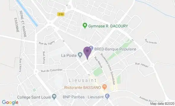 Localisation Banque Populaire Agence de Lieusaint