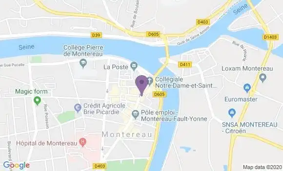 Localisation Banque Populaire Agence de Montereau