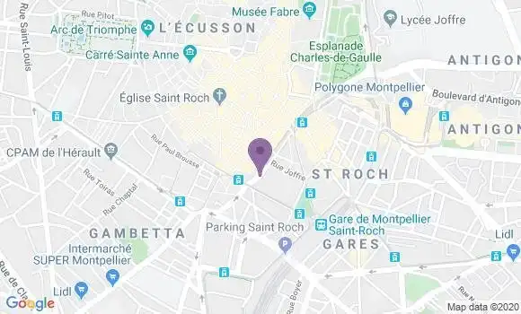Localisation LCL Agence de Montpellier